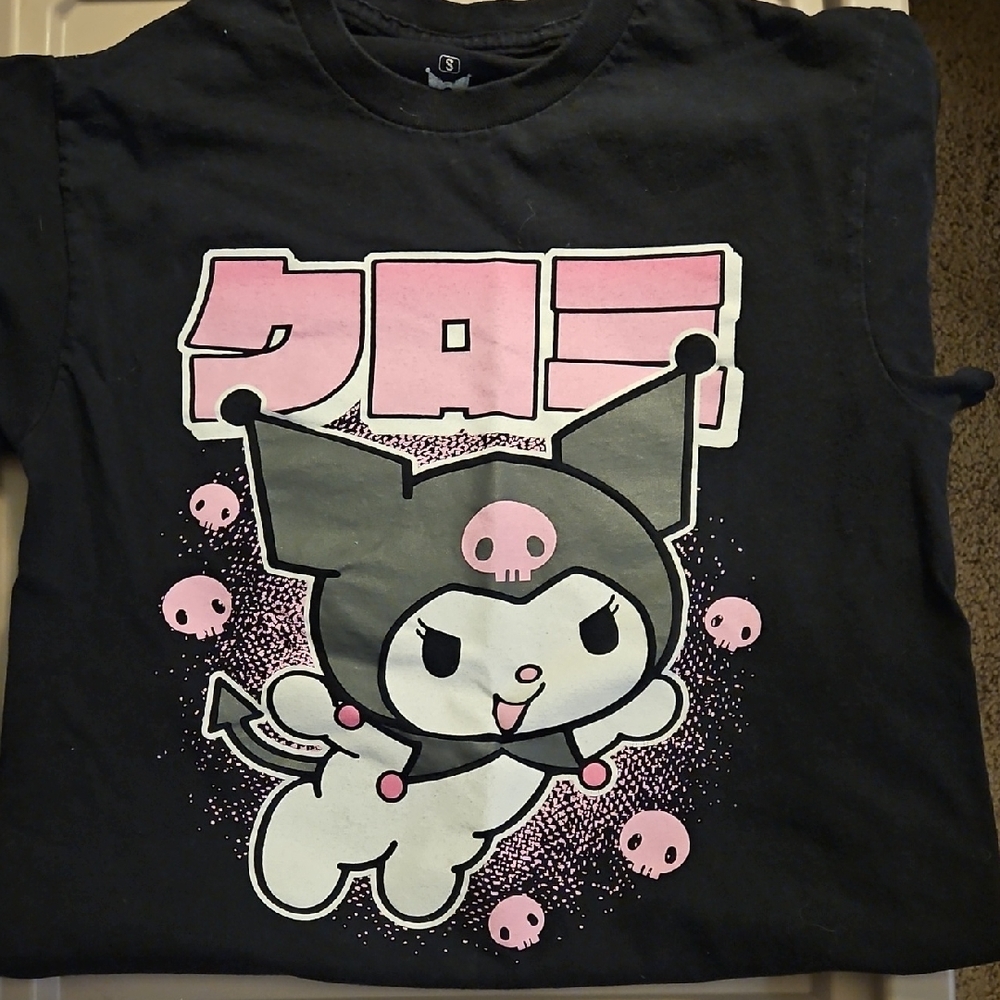 Sanrio Black and Pink Kuromi Kids Tee